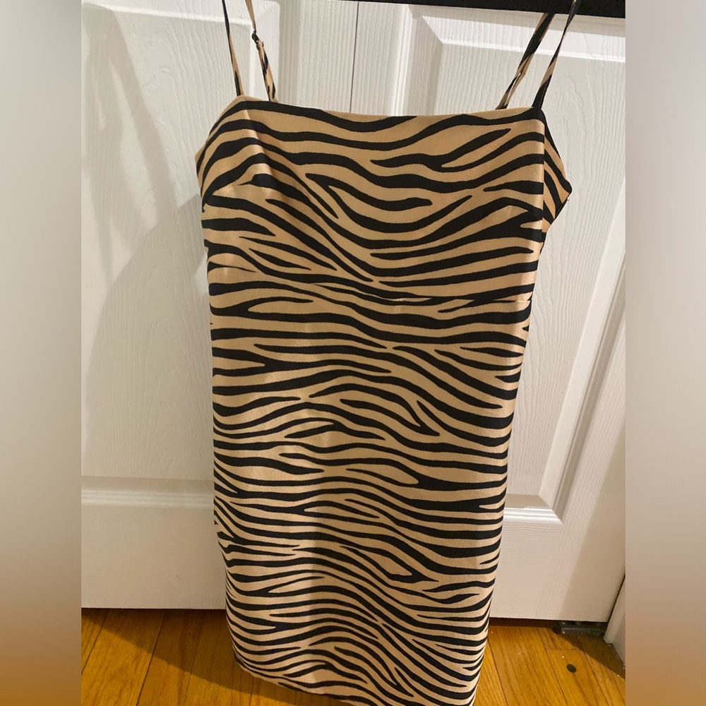 Lulus NWOT tiger printed satin dress